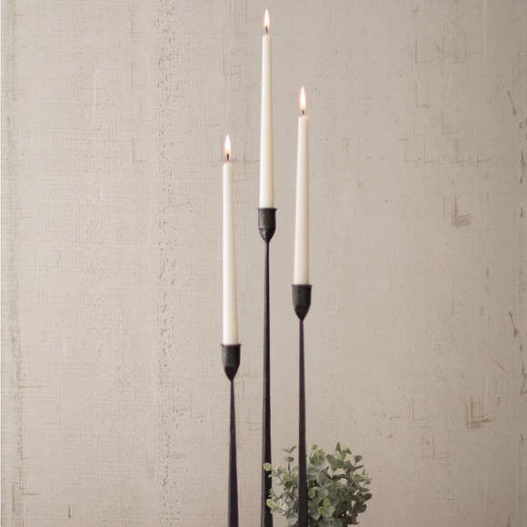 Cast Iron Set/3 Candleholders - Picture 3 of 4